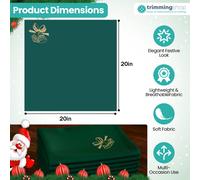 Tovaglioli Di Natale Ricamati Con Campanella Jingle 20x20in 1-100pz
