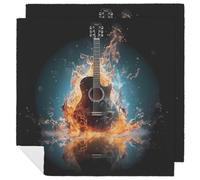 Tovaglioli di stoffa a forma di chitarra nel fuoco e acqua, riutilizzabili, per casa, hotel, ristorante, matrimoni, feste, confezione da 2