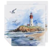 Tovaglioli di stoffa a forma di faro dell'oceano, riutilizzabili, per casa, hotel, ristorante, feste di matrimonio, confezione da 2