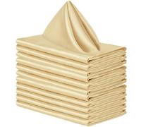 Tovaglioli di stoffa Set da 12, Eleganti tovaglioli di raso con squisito bordo chiuso, Cena 20x20 facile da pulire, per casa, matrimonio, hotel e ristorante, decorazioni per la tavola, Raso