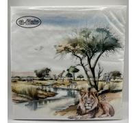 Tovaglioli Etosha Park - Leone Lunch 33 x 33 cm, 20 pezzi