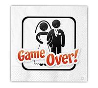 TOVAGLIOLI IN CARTA ADDIO CELIBATO NUBILATO SPOSI GAME OVER 33x33cm 16pz