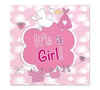 Tovaglioli nascita femminuccia It’s a Girl - 20 pezzi
