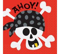 Tovaglioli per bevande festa dei pirati 16 pz.