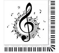 Tovaglioli usa e getta per feste, motivo: note musicali, 20 pezzi