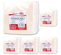 Tovagliolini di Carta Monouso, 50 pezzi, Formato 25x25 cm, AVORIO (Confezione da 5)