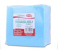 Tovagliolini di Carta Monouso, 50 pezzi, Formato 25x25 cm, AZZURRO