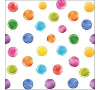 20 tovaglioli con motivo a pois colorati su bianco come decorazione da tavolo. Tovaglioli di carta con motivo. Anche per decoupage e decoupage 33 x 33 cm