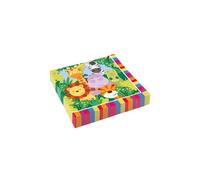 Tovagliolo carta 33x33 cm - 20 pezzi - animali della giungla