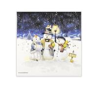 20 tovaglioli natalizi con pupazzi di neve che cantano la sera come decorazione da tavolo. Tovaglioli di carta con motivo, anche per decoupage e decoupage 33 x 33 cm