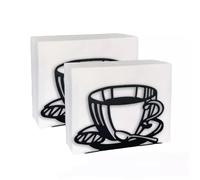 Tovagliolo per tavolo, design semplice, in metallo, portatovaglioli verticali, decorativi, a forma di tazza da caffè, in acciaio inox