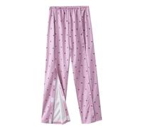 TOVCHEI Camicie Post Chirurgia Spalla per Pigiami per Disabilità A Maniche Lunghe da Donna, Pantaloni da Donna A Strappo per Pazienti,Pink b Pants,XXL