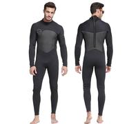 TOVCHEI Muta da 1,5 Mm Uomo Cerniera Posteriore Nuotare Caldo Muta da Sub Monopezzo Protezione Solare A Prova di Freddo per La Vela Scuba Snorkeling,Nero,XL