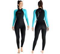 TOVCHEI Muta Intera da Donna Muta da Sub Calda in Neoprene da 3/2 Mm A Maniche Lunghe A Prova di Freddo Anti Medusa Snorkeling Tuta da Surf,Blu,XL