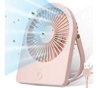 TOVE KNIGHTY Ventilatore da tavolo USB ventilatore da tavolo a 3 velocità, ventilatore silenzioso, ventilatore portatile per ufficio, casa, camera da letto, auto, campeggio, rosa