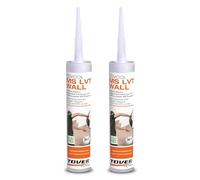 TOVER Tovcol MS LVT Wall kit 2 pezzi, forte adesivo di Montaggio per Legno, Battiscopa, Gomma e PVC, Adesivo universale senza solventi per interni ed esterni, 2 unità (2 cartucce da 290 ml)