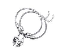 TOVINANNA 1 Paio braccialetto del cuore doni donna madre braccialetto delle madri catena arredamento gioielli da polso Braccialetto di moda materiale in lega Silver