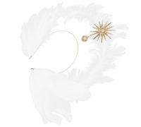 TOVINANNA 1 Pc Fascia Halo di Nostra Signora copricapo da sposa accessori per per donna Trucco hair ribbon hair charms foto prop copricapo accessorio testa pennacchio piuma bianca