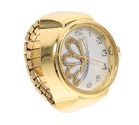 TOVINANNA 1 Pz Orologio Con Anello in Lega Guarda Le Donne D'oro Dito Farfalla Anello Di Strass Elegante Mano Orologio Da Dito Farfalle Le Donne Guardano L'anello D'oro Lega