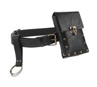 TOVINANNA 1 Set borsa per cellulare cintura rinascimentale sacca in vita custodia per festival rinascimentale borsa da gamba di carnevale Rinascimento del pu Nero