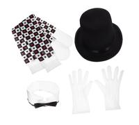 TOVINANNA 1 Set Costume Da Cappello Magico Cappello a Cilindro Nero Costume Adulto Adulti Mago Superiore Cappello Da Costume Cappello a Cilindro Adulto Cappelli Tessuto
