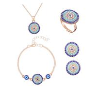 TOVINANNA 1 Set Gioielli blu turchi occhio collana delicati gioielli da donna gioielli occhi blu turchi squisita decorazione del collo kit di gioielli femminili lega