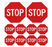 TOVINANNA 10 Adesivi Cartello di Divieto di Accesso Stop Autoadesivi Rosso Segnale di Sicurezza Stradale Resistenti alle Intemperie per Uso Interno ed Esterno in Uffici Scuole e Spazi