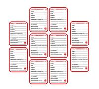 TOVINANNA 10 Adesivi Informativi Medici per e Passeggino Etichette di Avvertenza per Sicurezza Colore Rosso ad Alta Visibilità per Zaini Borse Pannolini e Gite Scolastiche