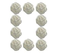 TOVINANNA 10 Palline Decorative in Rattan da 6 CM Ornamenti Sospesi Bianchi per Decorazione Casa Ufficio e Feste Ciondoli in Vite Naturali per Pareti Porte e Alberi