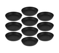 TOVINANNA 10 Pezzi Vassoio Rotondo Base Antigoccia in Plastica per Piante Grasse Nero e Vasi da Fiori per Giardino e Giardinaggio Indoor