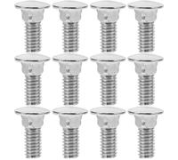 TOVINANNA 100 pezzi Bulloni Zincati Testa Tonda Viti Collo Rotondo Filettate Interamente Bulloni in Acciaio Carbonio Resistenti per Carrelli Scaffali e Mozzi Ruota Facili da Montare e