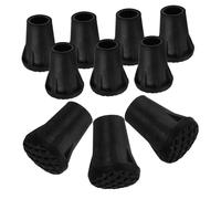 TOVINANNA 10pezzi Punte in Gomma Antiscivolo Per Bastoncini Da Trekking e Stampelle Copripunta Protettivo Per Escursionismo Outdoor Nero