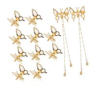 TOVINANNA 12 Pezzi Fermagli Capelli Farfalla con Nappine Clip Metalliche Laterali Becco di Papera Accessori Eleganti per Spose e Cerimonie