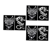 TOVINANNA 12 Pz stencil di drago Materiale stencil per glitterati stencil vuoti suite glitter tattoo stampini per aerografo modelli dipinto modello carta della tigre uomini e donne
