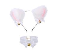 TOVINANNA 1set Cerchietto Con Orecchie Da Gatto Peluche e Collare Coordinato Adorabile Per Feste Cosplay e Occasioni Speciali