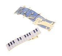 TOVINANNA 2 Pezzi Clip per a tema musicale Music Nota Cat Hair Clips Musica Nota Clip per Barrette di gatti con chiavi di pianoforte tornante di moda le labbra lega
