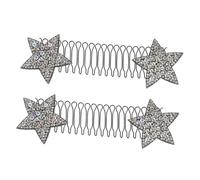 TOVINANNA 2 Pezzi fasce per per le donne Accessori fermagli per invisibili acconciatura Fissaggio pettine a velo fascia per il telaio ferro da stiro Silver