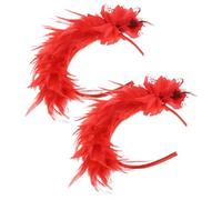 TOVINANNA 2 Pezzi Fascia per Chioma Piume Rosso Leggera e Confortevole per Donne Accessorio di Moda per Varie Occasioni e Feste