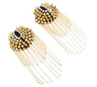 TOVINANNA 2 Pezzi Gioielli Da Spalla Rivetto Spallina Spalline Retrò Nappe Sulle Spalle Per Giacca Doppio Punk Distintivo Della Spalla Dei Costumi Nappa Golden Ferro Da Stiro