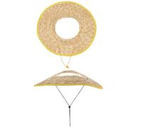 TOVINANNA 2 Pezzi Parasole per Casco Edile in Paglia di Grano, Parasole a Tesa Larga Leggero e Traspirante, Protezione Solare per Attività All'aperto e Cantieri