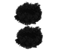 TOVINANNA 2 Pezzi Parrucca Afro Riccia Nera Corta Sintetica Chioma Voluminosi e Naturali, Resistente al Calore, per Performance e Travestimenti di Uomini e Donne