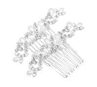 TOVINANNA 2 Pezzi Pettine da Sposa con Strass Fiore Accessori Capelli Nuziali con Multi-denti per Acconciature Sposi e Damigelle Pettine Brillante per Raccolti Eleganti