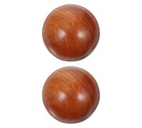TOVINANNA 2 Pezzi Sfere Rosse per Massaggio Mani in Legno di Palissandro, Palline Piccole per Rilassamento e Allenamento, per Esercizi e Sollievo dallo Stress