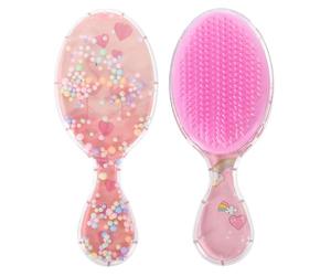 TOVINANNA 2 Pezzi Spazzola per Chioma da Ragazza Mini Rosa Cuscino Massaggiante e Tecnologia Anti-nodo, Pettine Ovale Unicorno Carino per Impugnatura Ergonomica Adatta alle Mani Piccoli per