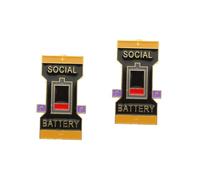 TOVINANNA 2 Pezzi spilla batteria social creativa giocare adornare spille zaino puntalini simbolo spilla spilla spille simbolo perno decorativo simbolo psicologia lega Black