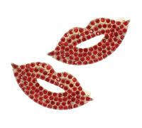 TOVINANNA 2 Pezzi Spilla labbra rosse spilla a labbro spilla da donna strass spille rossetto per le donne Carino smalto piccole spille spilla per le donne Lega di zinco rosso