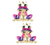 TOVINANNA 2 Pezzi spilla rana decorativo divertente Spille Distintivo per spalla rana ornamenti perno di rana Pin del cappello Spilla di abbigliamento spilla Lega di zinco