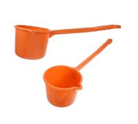 TOVINANNA 2 Pz Mestolo Per L'acqua Del Bagno Mestolo Da Cucina Mestolo D'acqua a Manico Lungo Cucchiaio Da Bagno Per Sauna Mestolo in Acciaio Inossidabile Insalatiera Di Pasta Orange Pp