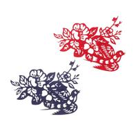 TOVINANNA 2 Set Accessori per Chioma e Blu Design Tradizionale a Fiori e Uccelli per Celebrazioni di Costumi Cinesi e Feste di Capodanno