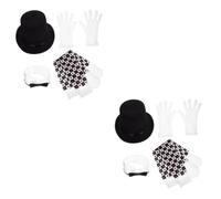 TOVINANNA 2 Set Costume Da Cappello Magico Costume Da Circo Cappello a Cilindro Adulto Adulti Costume Adulto Costume Da Mago Cappelli Cappello Da Costume Superiore Tessuto Nero